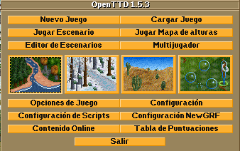 Menú principal de OpenTTD